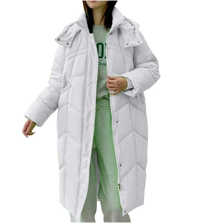 Black and Friday Best Selller Fayshow0 Women'S Down Jackets & Coats Women's  Long Padded Winter Coat Padded Winter Coat Fashion Coat White