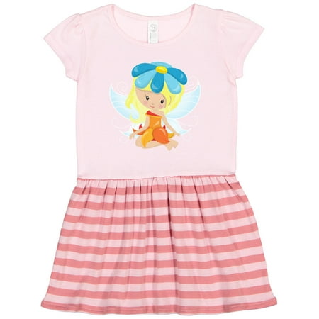 

Inktastic Cute Fairy Magic Fairy Blonde Hair Flowers Gift Toddler Girl Dress