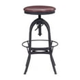 thumbnail image 3 of HomeRoots Furniture 248862 28-35 x 16.5 x 16.5 in. Leatherette Plywood, Metal Barstool - Burgundy & Antique Black, 3 of 5