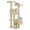 Beige, variant on Demi Bonn 52" Cat Tree Tower with 2 Scratching Posts, 2 Perches, 2 Caves, Pompoms, Multi-Level Plush Cat Condo for Indoor Cats, Green