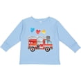 thumbnail image 3 of Inktastic Valentine's Day Fire Truck with Hearts Boys or Girls Long Sleeve Toddler T-Shirt, 3 of 5