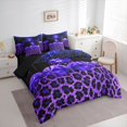 thumbnail image 3 of jejeloiu Cheetah Leopard Print 7 Pieces Bedding Comforter Set,Purple Cute Bowtie Full Bedding Set For Men Women Reversible, 3 of 8