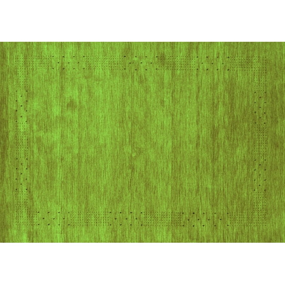 Ahgly Company Indoor Rectangle Abstract Green Contemporary Area Rugs, 6' x 9'