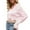 Pink, variant on Herrnalise Women's V Neck Waffle Knit Cropped Top Long Sleeve Pullover Crop Sweater Butterfly Prints Sweaters Pink,L