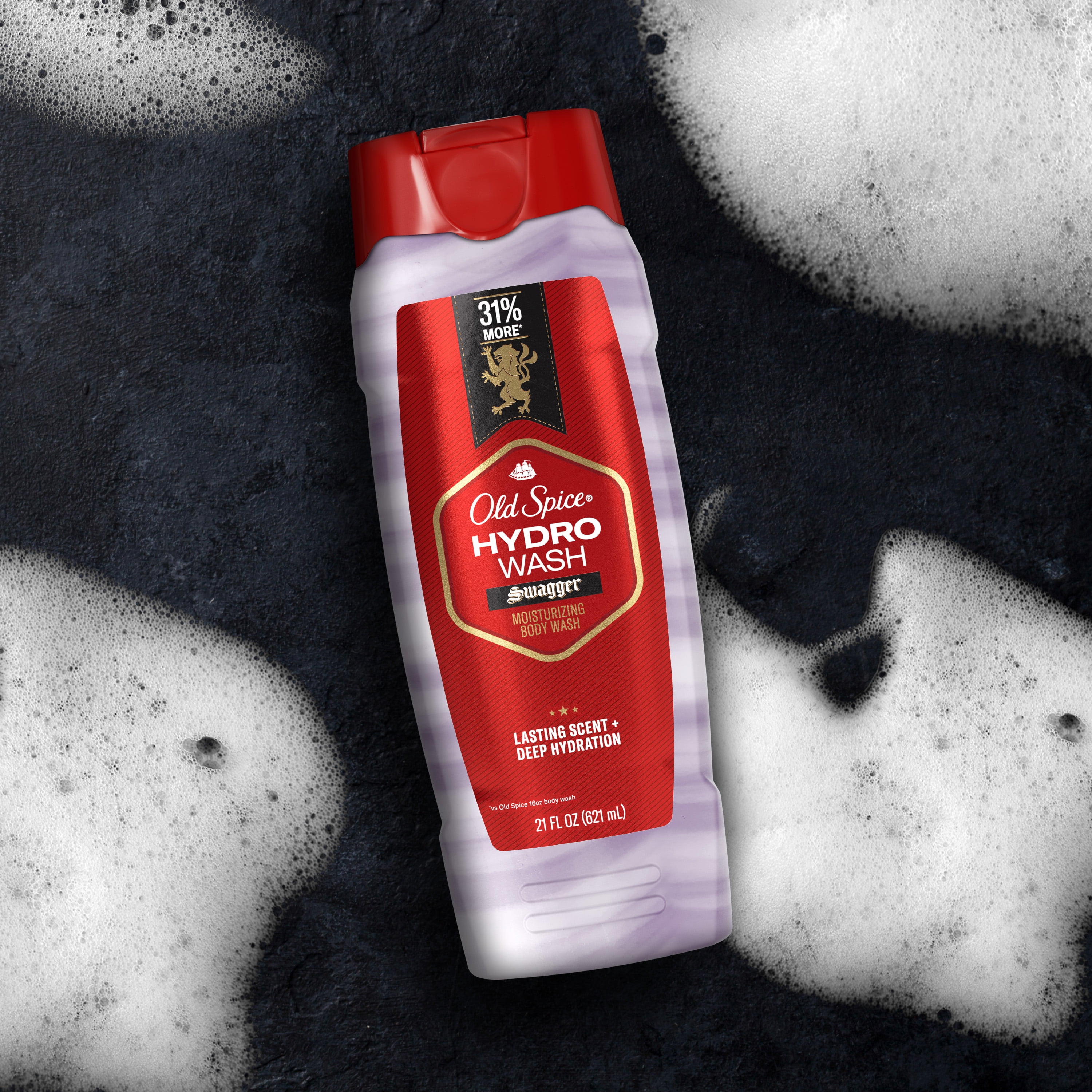 Old Spice Men's Moisturizing Hydro Body Wash, Swagger Scent, for All Skin Types, 21 fl oz, Twin Pack