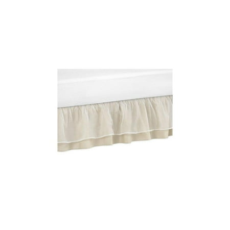 Victoria Champagne - champagne and ivory victoria bed skirt for toddler bedding sets by sweet jojo designs