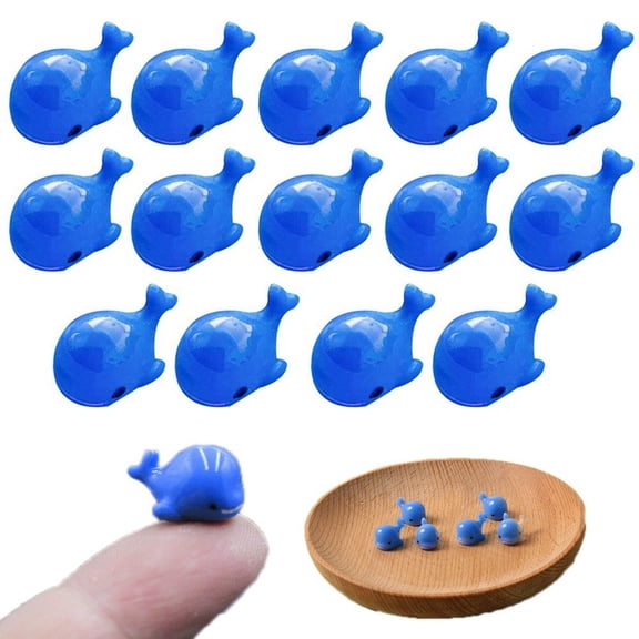 Yvsxxv 12 Pack Micro Resin Dolphin Statues Sea Animal Figurines for Landscaping Home Decoration, Blue Color