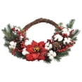thumbnail image 3 of MYG Christmas Wreath Artificial Plant Rattan Circle Wall Decor Simulation Flower, 3 of 9
