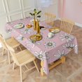 thumbnail image 3 of Pink Daisy Flower Yellow Centers Pattern Rectangle Tablecloth 60"x120",Waterproof Polyester Rectangle Table Cloth, Wipeable Spillproof Polyester Tablecloth for Dining, Camping, Indoor and Outdoor, 3 of 6