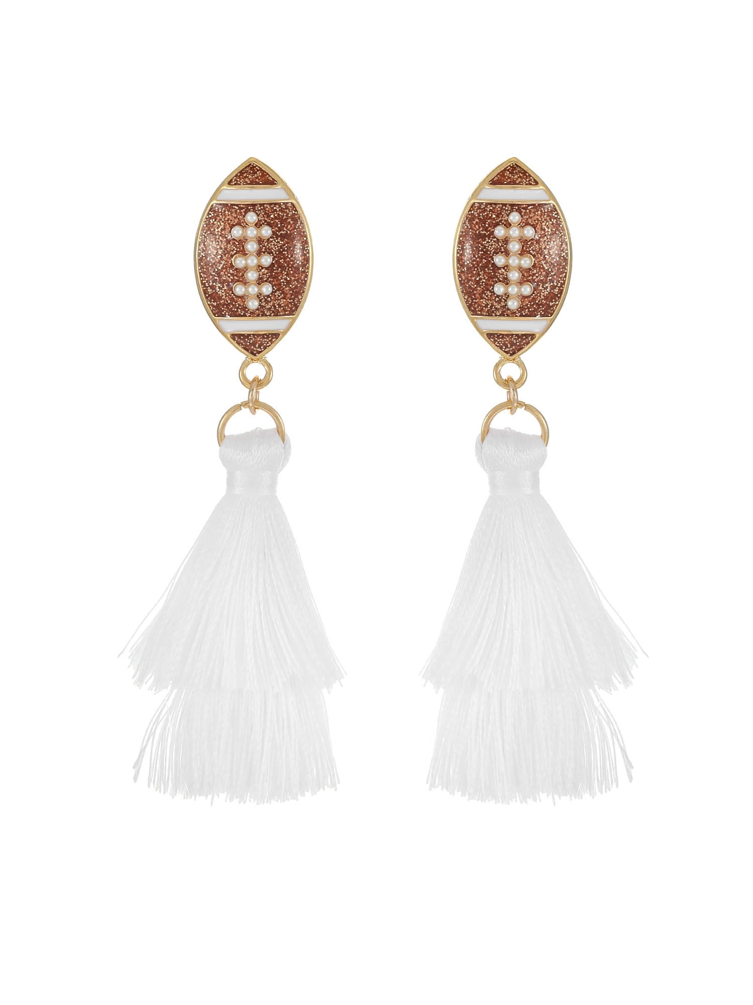 Packed Party Football Fringe Earrings