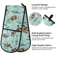 thumbnail image 2 of Yayeee Double Oven Mitt Kitchen Heat Resistant Baking 35" x7" Quilted Cotton Glove, Green Otters Pattern, 2 of 6