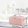 thumbnail image 6 of WANGLI Travel Makeup Bag Organizer Cosmetic Bag for Women,Waterproof Toiletry Bag Quilted Makeup Travel Bag for traveling women,Large Make Up Bag with 3 Compartments,Flat-Opening,, 6 of 6