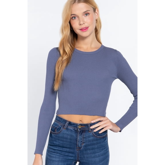 Long Slv Open Back Sweater Top S