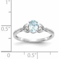thumbnail image 4 of 10K White Gold Aquamarine And Diamond Ring (Size 7) Made In India 10xb288, 4 of 6