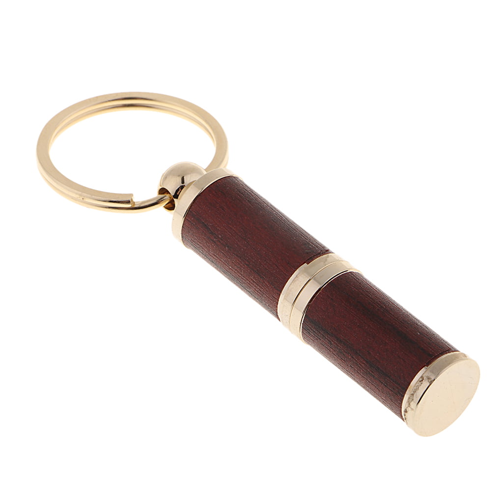 Stainless Steel & Wood Cigar Punch With Key Chain 