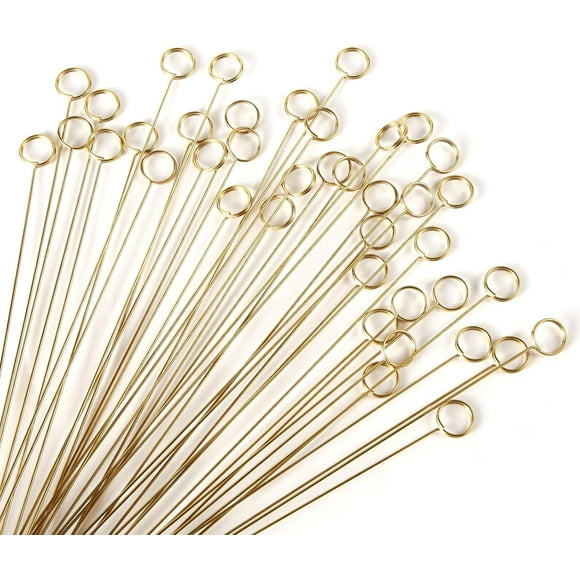 YQHWQ Metal Wire Flower Sign Round Photo Clip Gold Photo Clip for Flower Arrangement Wedding Cake Decoration Table Number Card Note Birthday Party High Quality Flower Card Clip Stick