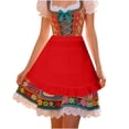 thumbnail image 2 of JOANKDMI Women's Traditional Tavern Maid Costume Floral Dress with Ruffled Pocket Apron for Cultural Festival Event Halloween Carnival Party Dress Up Outfit, 2 of 9