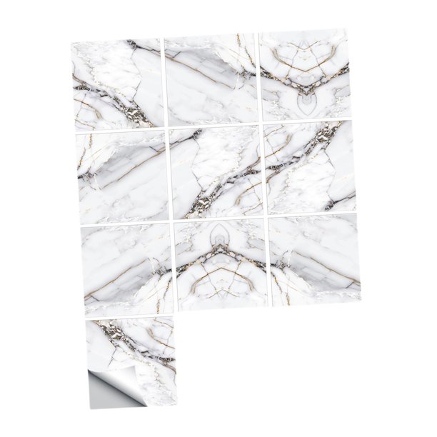 Papel tapiz de mármol Macarena grueso decoración impermeable de PVC 30 cm x 30 cm 10 piezas