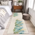 thumbnail image 4 of Teal Weeping Floral 2'x6' Runner Rugs for Hallway Kitchen Bedside Non Slip, Spring Summer Pastoral Flowers Rustic Entryway Rug Runners with Rubber Backing, Long Carpet Runner for Laundry Room, 4 of 8