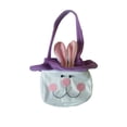 thumbnail image 2 of weibbin Easter Bunny Candy Bag with Cute Bunny Face Tote for Egg Hunt Party Favor Spring Gift Pouch Purple 7.9x7.9in, 2 of 6