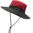 thumbnail image 1 of Sombrero de pesca de empalme Niños Verano de ala ancha Camping Sun Bucket Cap (Rojo), 1 of 2