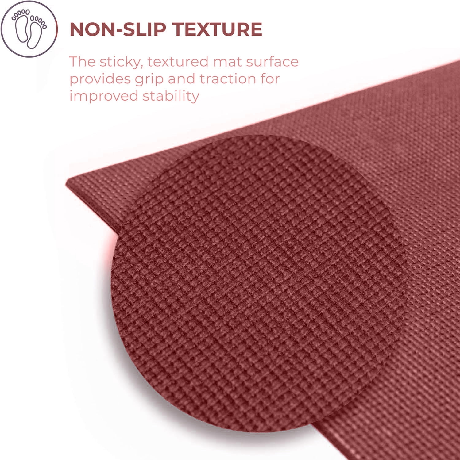 Sunshine Yoga Voyage Yoga Mat, Studio and Gym Bulk Yoga Mats, Durable, Anti-Tear, 72" x 24" x 5mm, 6 Pack, Burgundy
