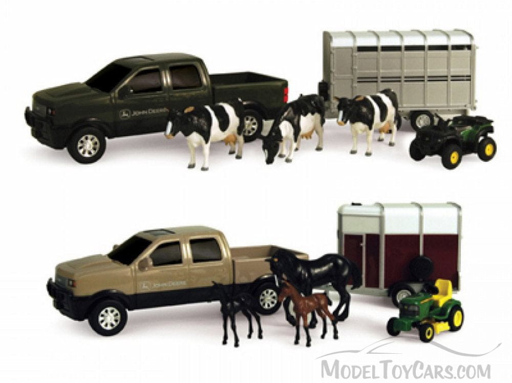 john deere toy truck horse trailer
