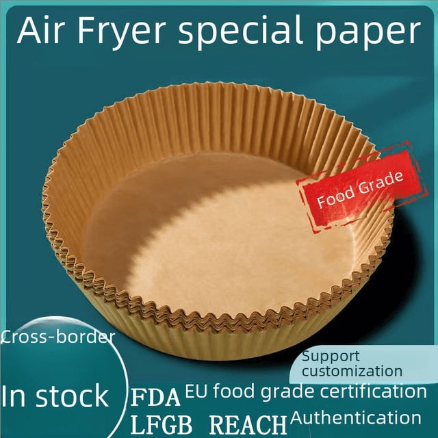 Bandeja de papel absorbente de aceite para freidora de aire, papel de silicona redondo, almohadilla de papel desechable a prueba de aceite para hornear, papel especial para freidora de aire