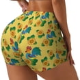 thumbnail image 2 of Fotbe Roosters And Sunflowers Seamless Shorts, Womens Workout Shorts High Waist Stretch Booty Short for Gym/Yoga/Running/Biking-Medium, 2 of 9