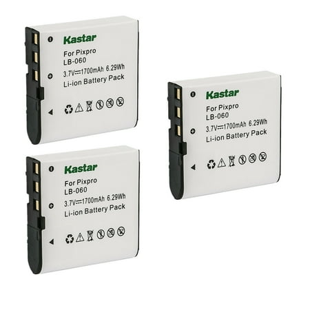 Image of Kastar 3-Pack Battery Replacement for GE GB-60 Battery GE GE X600 GE General Imaging Power Pro X600 Digital Camera SOSUN Sosun 301S-Plus Camera Camcorder