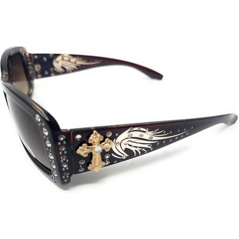 Texas West Womens Sunglasses With Rhinestone Bling UV 400 PC  display picture 3