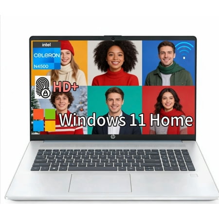 HP 17-cn0512nr 17.3" HD+ Laptop, Intel Celeron N4500 1.1GHz, 4GB RAM, 256GB SSD, Windows 11 Home, Moonlight Blue