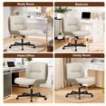 thumbnail image 4 of Furniliving Armless Office Chair, Comfy Criss Cross Legged Chair with Wheels, Adjustable Height & Tilt Home Office Desk Chair for Home Office, Bedroom, Gray, 4 of 9