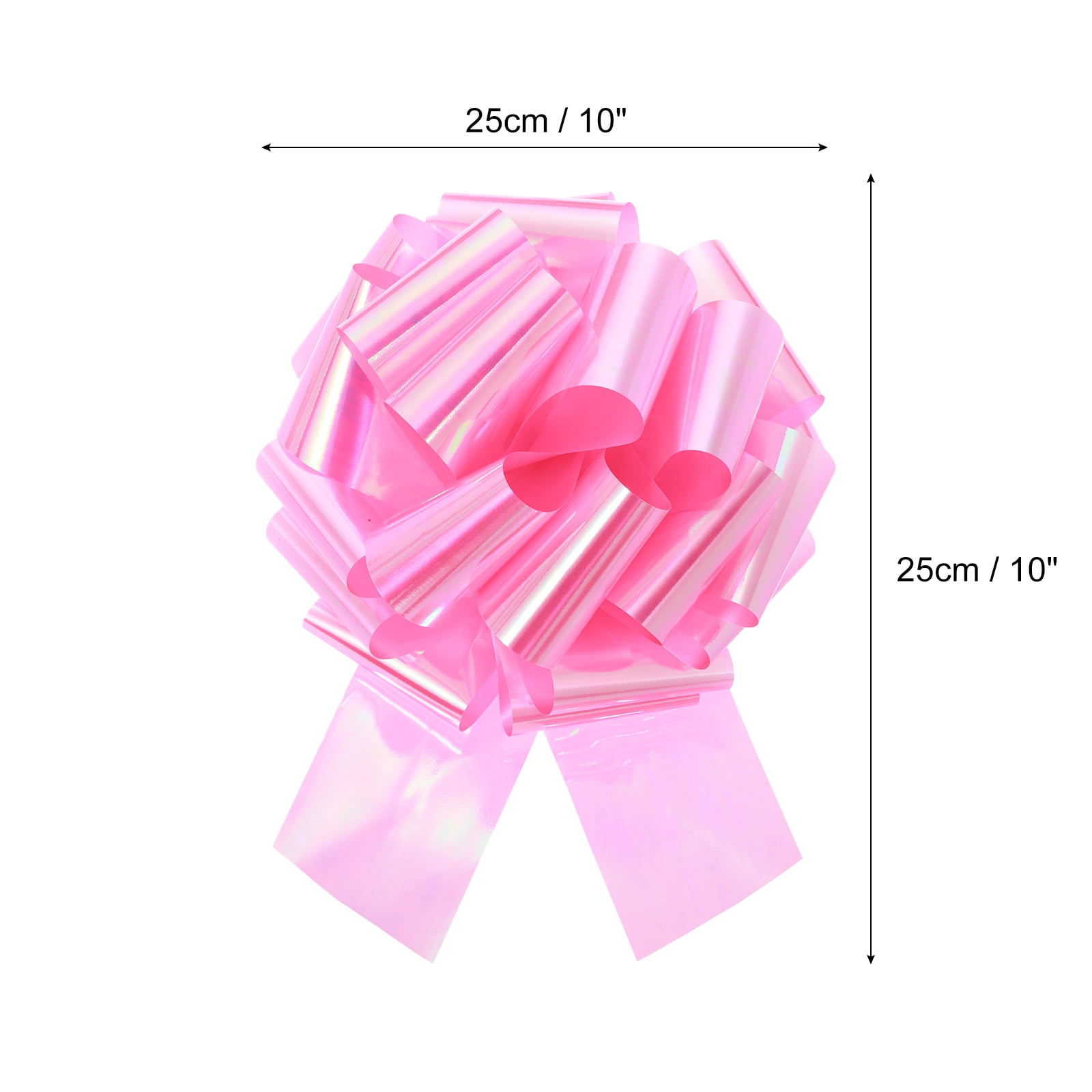 Uxcell Metallic Large Big Pull Bow Gift Wrapping Bows Ribbon for Wedding Car Presents Christmas Colorful Pink 10 inch