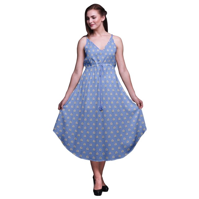 Bimba Robe Midi de Plage à Fleurs pour Femmes, à Bretelles, pour l'Été, Grande Taille