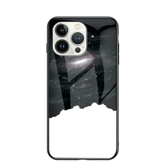 Allytech iPhone 14 Pro Case, Slim Fit Anti-Scratch Tempered Glass Back Cover Drop Protective Shockproof TPU Case for Apple iPhone 14 Pro 6.1" - Black White