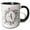 Black/White, variant on 3drose, Pretty Purple and Blue Watercolor Floral Round Monogram Initial A, 15oz Mug