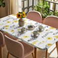 thumbnail image 3 of Yellow Spring Floral Table Cloths for 4 Foot Rectangle Tables, Flowers Botanical Elegant Pastoral Patio Waterproof Elastic Fitted Tablecloths, Washable Rectangular Table Cover for Camping, 3 of 8
