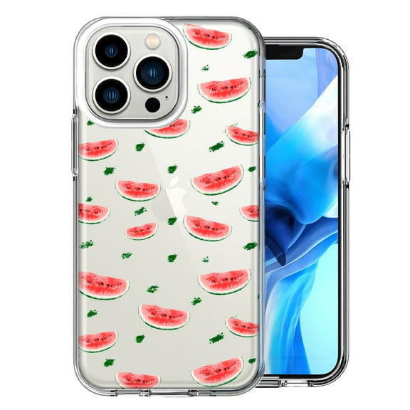 MUNDAZE For Apple iPhone 13 Pro Watermelon Polkadots Design Double Layer Phone Case Cover