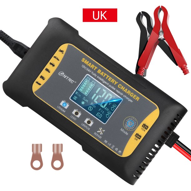 HTRC 10A 12V/24V cargadores de batería inteligentes pantalla LCD herramientas de reparación de pulso de 7 etapas JShteea libre de BPA