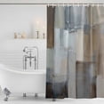 thumbnail image 2 of Blue Grey Art Shower Curtain, Waterproof Shower Curtains for Bathroom, Vintage Painting Abstract Retro Art Washable Fabric Bathtub Curtain Set Bath Decor with 12 Hooks Stall 36"x72", 2 of 6