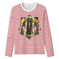 thumbnail image 4 of Womens Tops Trendy Striped Carnival Colorful Graphic Short Sleeve Womens Athletic Tops,Red,2XL, 4 of 4