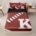thumbnail image 3 of Homewish Rugby Gamer K Initial Zipper Twin Comforter Sets with Fitted Sheet and 2 Pillowcases for Boys Girls,Sport Theme Football Zipper Bedding Set for Teens,4-Piece,Black Reversible, 3 of 6