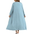 thumbnail image 4 of Mrat Mother of the Bride Dresses for Wedding Womens Two Piece Outfits Dress Suit with Long Sleeve Cardigan Jacket Maxi Dress S-59 Light Blue S, 4 of 6