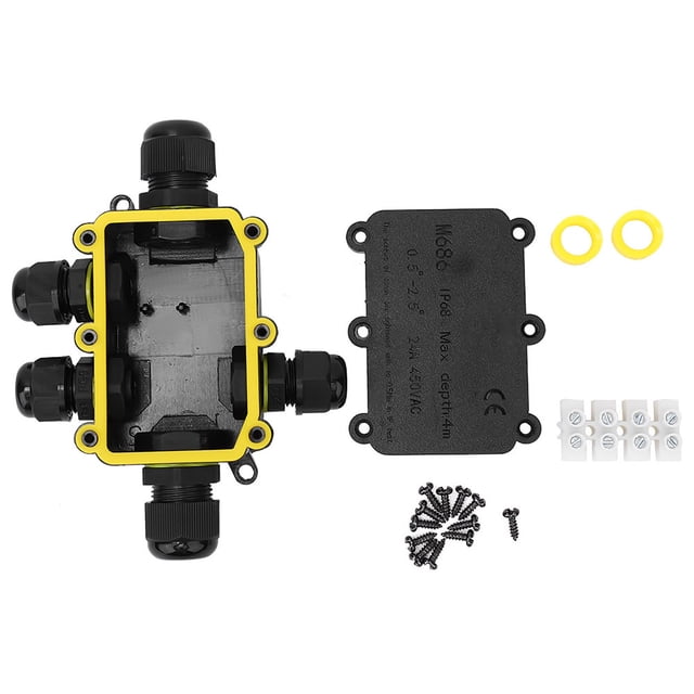 Caja de conexiones de plástico IP68, caja de cableado de conexión submarina de 5 m, T100 450 V CA 24 A UL94V‑2(5 Way)