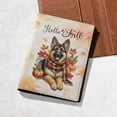 thumbnail image 5 of Hello Fall German Shepherd Scarf Welcome Autumn with Leaves Pumpkins Travel Passport Wallet Alsatian Dog Lover Gifts PU Leather Passport Holder Cover - 00011, 5 of 5