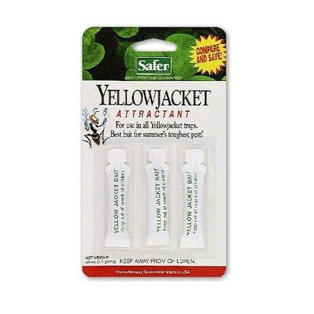 Safer 02006 Deluxe Yellow Jacket Wasp Trap Bait - 3 Refills 1 (Best Wasp Bait For Summer)