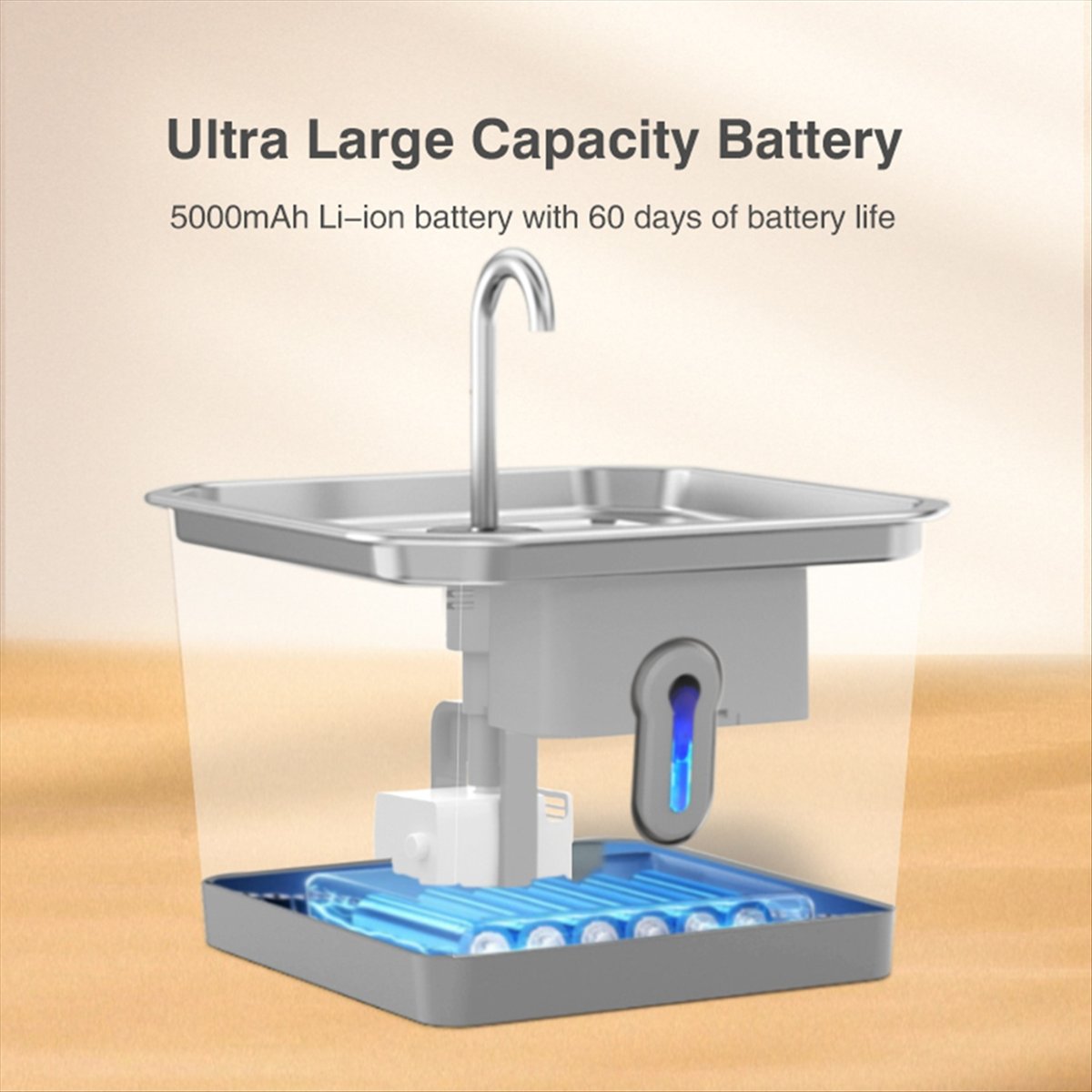 Cat Water Fountain Stainless Steel: 3.5L Automatic Pet Water Fountain - Dog Water Dispenser with Water Level Window