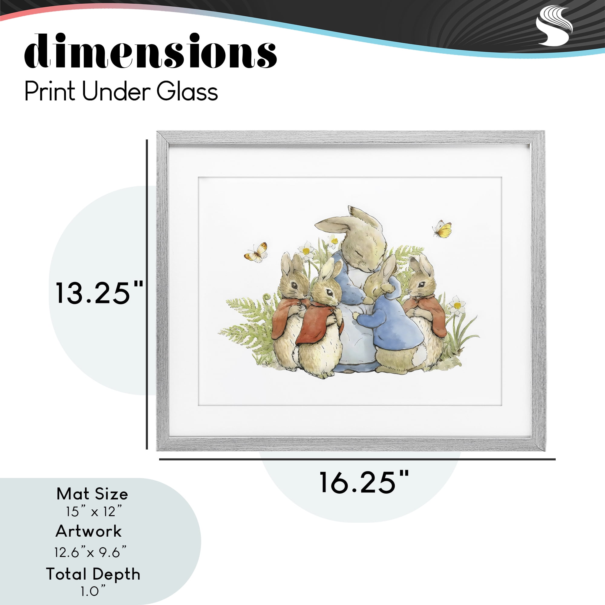 Stupell Industries Hugging Mother Rabbit Gray Framed Print Under Glass, design by Arlington Prints