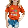 thumbnail image 1 of PMVFHDE T-Shirts Graphiques pour Filles, Hauts d'Été Mignons pour Filles, Robe T-Shirt pour Filles, Hauts Décontractés d'Été pour Filles, T-Shirt à Manches Courtes et Col Rond Imprimé pour Enfants, Orange, 1-2 Ans, 1 of 4